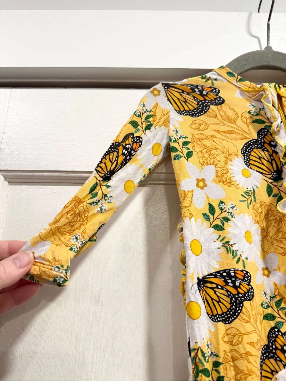 Bums & Roses Ruffle Footie Make Your Monarch 0-3M‎ Butterfly Sunflower Floral